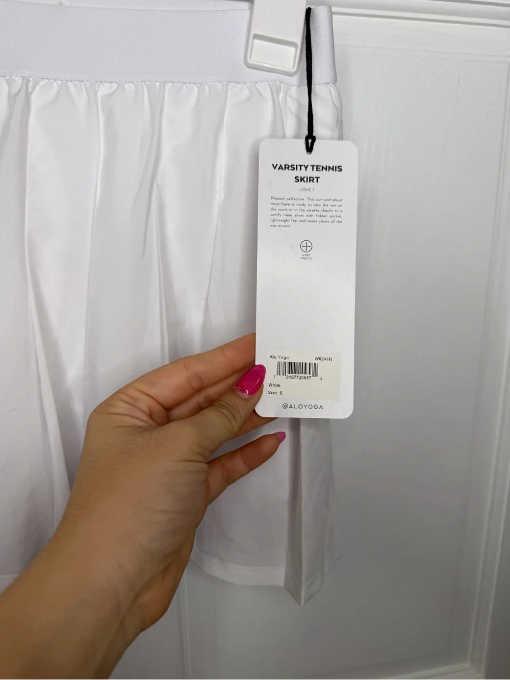 ALO Yoga White Varsity Tennis Skort